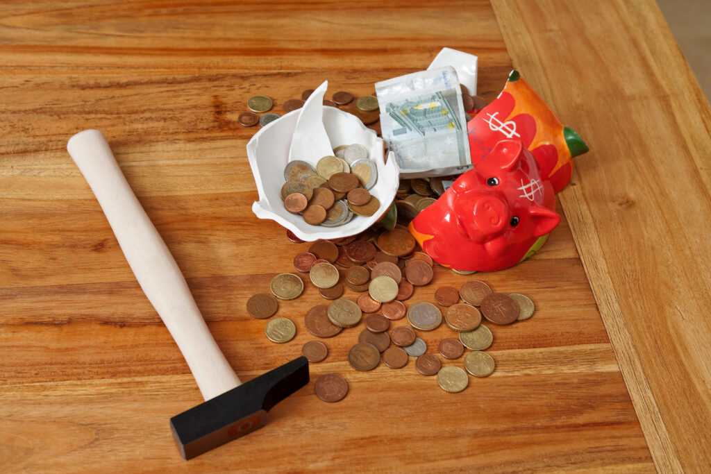 broken piggy bank